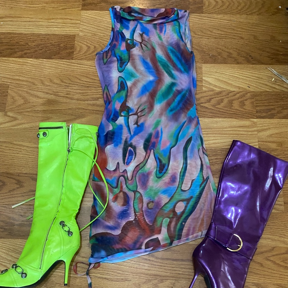 Purple and green dress $30 size medium it is shared